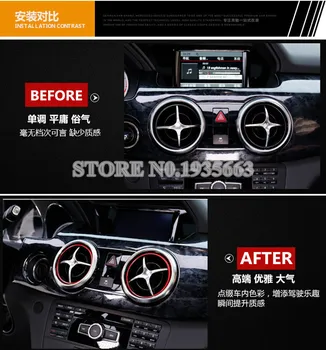 Pre Mercedes Benz GLK X204 Červená Air Vent Zásuvky Krúžok Kryt Výbava roky 2013-4pcs
