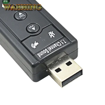 Pre PC Desktop, Notebook Externý USB Zvuková Karta 7.1 Kanálové 3D Zvuková Karta, USB Audio Adaptér 3,5 mm Headset MIKROFÓN HY1017