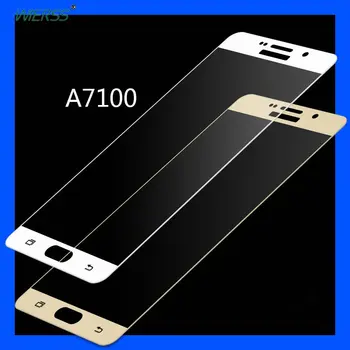 Pre Samsung Galaxy A7 2016 Dua A710 A7100 A710F A710K A710S A710M 5.5 palcový Full Kryt Kalené Sklo Screen Protector Film
