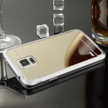 Pre Samsung Galaxy S5 Zrkadlo Prípade Mäkké TPU Zadný Kryt Pre Samsung galaxy S5 I9600 Prípadoch, mobil, Shell Rose Gold Príslušenstvo