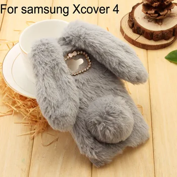 Pre Samsung Galaxy Xcover 4 prípade,Králik Kožušiny Chlpaté Mäkké TPU Zadný Kryt pre fundas Samsung Xcover 4 G390f Mobilný Telefón prípade