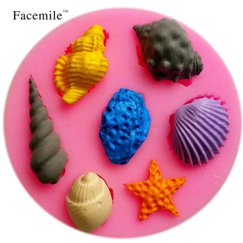 Predaj 3D Formy Krásne Sea Shell a Conch Tvar Silikónového Riadu Jedáleň, Bar Non-Stick Darček Zdobenie fondant mydlo formy 50-105