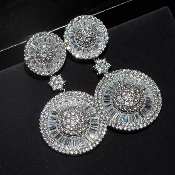 PREDAJ 925 silver Európe Pierko Crystal od Swarovski nové módne tvorivé Náušnice high-end svadobné šperky náušnice