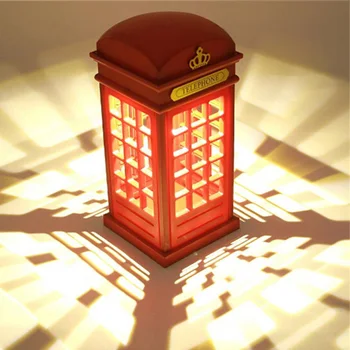 Predaj Úspory Energie Retro Londýne Telefónnej Búdky Nočné Svetlo USB Batéria s Dvojakým použitím LED Nočný Stolík Lampa