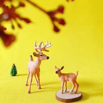 Predaj~ otec deer&little red deer/rozprávková záhrada gnome zvierat/moss terárium domova/remeslá/bonsai/doll house/miniatúr/a019