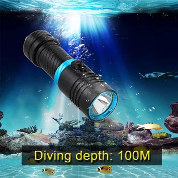 Prenosné 5000LM CREE XM-L2 LED Vodotesný Pochodeň Baterka Svetlo Potápanie 100m Podmorské Potápanie Baterky 18650 alebo 26650 batérie