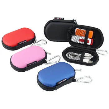 Prenosné Digitálne Gadget Cestovné Skladovanie Taška pre Slúchadlá, U Diskov, SD Karty, USB Dátový Kábel, Vodotesné Mini Oválne Puzdro s Hákom