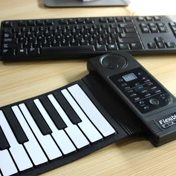 Prenosné Flexibilný Skladací Klávesnice Klavíra 88 Klávesov 128 Tónov Digitálne Elektronické Varhany Roll Up MIDI Klavír Vstavaný Reproduktor pre Deti