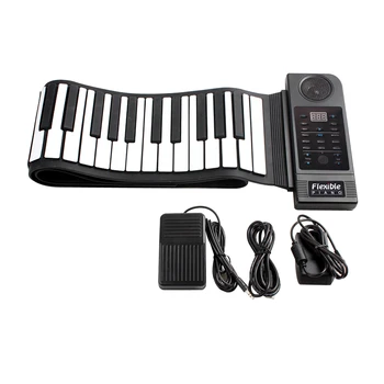 Prenosné Flexibilný Skladací Klávesnice Klavíra 88 Klávesov 128 Tónov Digitálne Elektronické Varhany Roll Up MIDI Klavír Vstavaný Reproduktor pre Deti