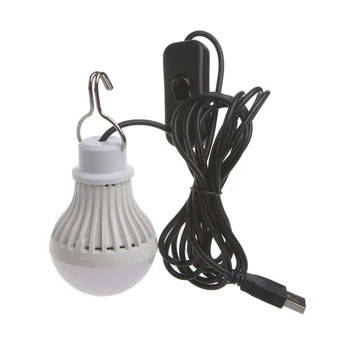 Prenosné USB LED Svetlo, Žiarovka, Spínač, LED Camping Svietidla Stan Osvetlenie 5W Stmievateľné Žiarivky
