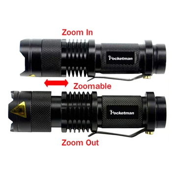 Prenosný Ľahký Mini penlight CREE Q5 Vodotesný LED Baterka Horák, 3 Režimy zoomovateľnom Nastaviteľné Zaostrenie Svietidla