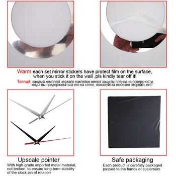 Priamy predaj 3d nástenné hodiny hodiny hodinky akrylátové zrkadlo povrchu domáce dekorácie quartz moderné nálepky-nálepky