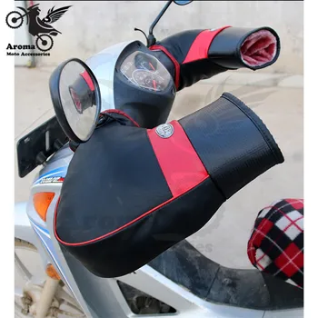 Pribrala Plyšové motocyklové rukavice s riadidlá motorky handguard zimné unviersal motocross strane chrániť teplo vetru hot