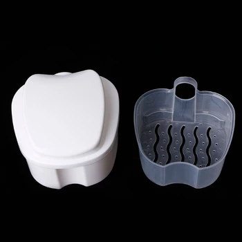 Priepustná Medziposchodí Protézy Box Kontajner Zubné Zub Skladovanie Vaňa Prípade Falošné Zuby Oplachovanie Kôš suché rýchlo