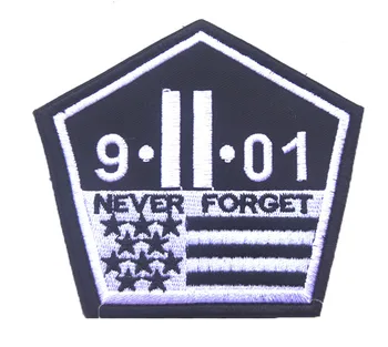 Pripomíname 9.11 Spojené Štáty plyn Výšivky taktická vojenská škvrny odznaky na odevy oblečenie HÁK/SLUČKY 8.7*8.3 CM