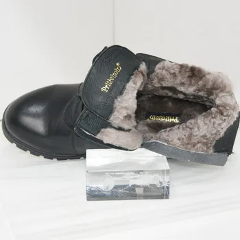 Pritivimin FN50 C Módy Nové zimné dámske teplé reálne kožušinu linajkované topánky žena čierne hrubé hovädzie kože nízkom podpätku šnurovacie členkové topánky