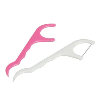 Profesionálne Biela+Ružová 50pcs Zubná Niť Medzizubná Kefka Zuby Stick Špáradlá Niť Vybrať starostlivosť o Zdravie zubov, Zubný Tipov