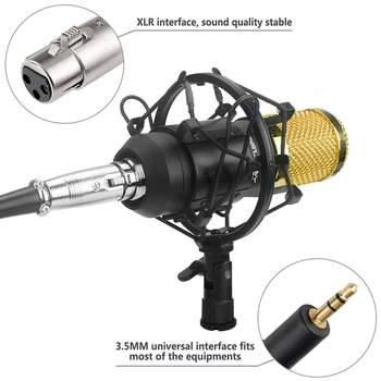 Profesionálne Štúdio Vysielanie bm 800 kondenzátorových mikrofónov Zvuku, Štúdiová Nahrávka Rozhlasového Mikrofónu Šok Podporuje Audio Adaptér