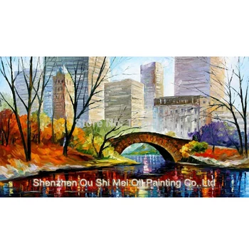 Profesionálny Výrobca Najlepšiu Kvalitu Ručné Maľovanie Krajiny olejomaľba, New York, Central Park Scenry pre Domáce Dekorácie