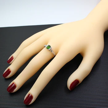 Propagácia prírodných chrome diopside krúžok reálne 925 sterling silver zásnubný prsteň pre ženu módne striebro ruskej Emerald šperky