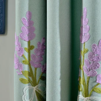 [Provence] kórejský Japonská Záhrada bavlna výšivky, výrobky Levandule závesy pre spálňa a obývacia izba