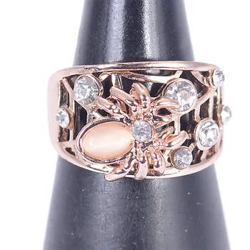 Prst krúžky,spider módne crystal prst krúžky s mačky oko drahokamy,vysoká kvalita,zlaté á,veľkoobchodné ceny krúžky JB06002