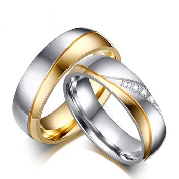 Prstene Pre Ženy, Muža, Svadobný Prsteň 14KGP 316l Nerezovej Ocele Sľub Šperky