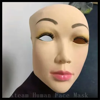Prvotriedne Latex Lady Pleti Maska crossdress ženy maska realistické silikónové strany Ženy maska na Tvár Masku, Cosplay zadarmo veľkosť