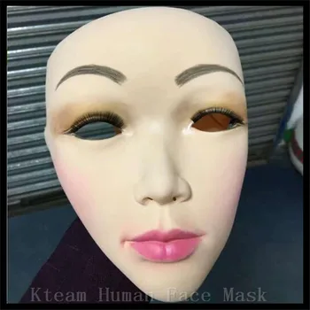 Prvotriedne Latex Lady Pleti Maska crossdress ženy maska realistické silikónové strany Ženy maska na Tvár Masku, Cosplay zadarmo veľkosť