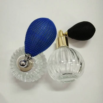 Prázdne 50ml 128g 5.5x9cm Jasné Retro Vintage Štýle Parfum Fľašu Čierny Sprej Rozprašovač Čerpadla Naplniteľné Sklenených Fliaš make-up Nástroj