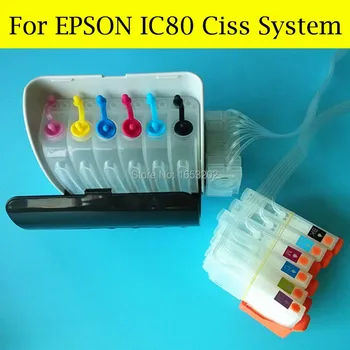 Prázdne 6 Farebných/Súbor IC80 Ciss Pre EPSON IC80 Ciss Systém Pre Epson EP707A/777A/807AB/807AR/807AW/977A3 Tlač