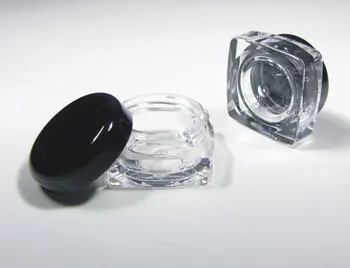 Prázdne malé plastové fľaše, poháre 50 X 5g/5ML jasné, námestie krém jar black kozmetické nádoba plastová fľaša na vzorky jar