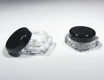 Prázdne malé plastové fľaše, poháre 50 X 5g/5ML jasné, námestie krém jar black kozmetické nádoba plastová fľaša na vzorky jar