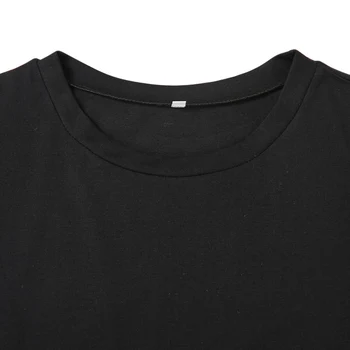 Príležitostné Letné Strane Vysoká Štrbinou Dlhé tričko Šaty Ženy Sexy Šaty Krátke Rukávy Čierne Šaty