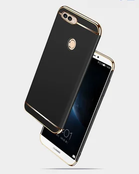 Prípad Pre Huawei P Smart cover OBR-L21 OBR-LX1 OBR L21 LX1 Luxusné Royal Gold Pokovovanie TPU Ťažko Vymeniteľné 3 v 1 Prípade telefón