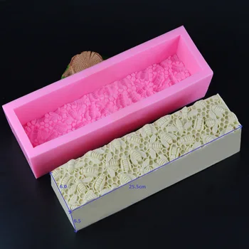 Prípitok silikónovú formu ruží včela, hniezdo ručne vyrábané mydlo formy DIY Toasty obdĺžnikový box mydlo mydlo formy Toast H411