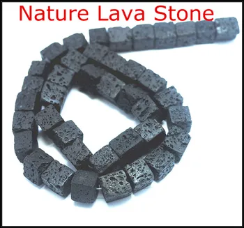 Príroda lávový kameň sopky guľôčky čierneho lávového kameňa korálky top módne šperky príslušenstvo veľkosť 10x10mm hranatých tvarov