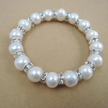 Príroda sladkovodné perly náramok s pekné kryštály príslušenstvo