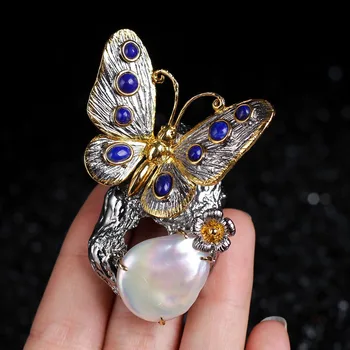 Prírodné barokový perly, 925 silver luxusné si zaslúžia zákona úlohu obnovenie dávnych spôsoby Čínsky štýl, oblečenie