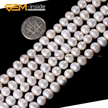 Prírodné Kolo Perly umelo Pestované Perly Pre Šperky, Takže 6-7mm 15inches DIY Šperky ping Veľkoobchod Gem-vnútri