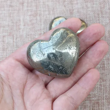 Prírodné Pyritom kamenné srdce tvar, Dekorácie,40-65mm