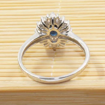 Prírodné royal blue sapphire strieborný prsteň 0.5 ct 4 mm * 6 mm, SI trieda drahokam zafír pevné 925 silver sapphire snubný prsteň