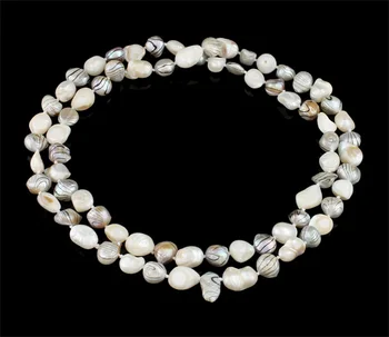 Prírodné Sladkovodné Perlový Náhrdelník,Slávny Šperky, Trieda A, 9-10 mm, Predala Za Cca 32 Palcov Strand