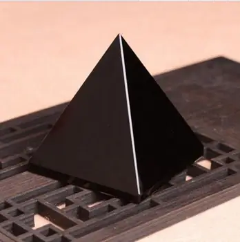 Prírodné Starožitné Čierna Obsidián Egypte Pyramídy Paperweight Feng shui Egyptský figúrky 8 cm miniatúry plavidlá darček pre home decor