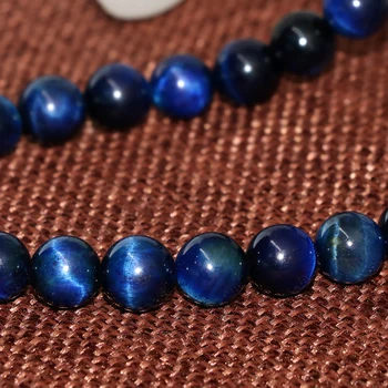 Prírodné tmavo modré tigrie oko kameň 6 mm 8 mm 10 mm 12 mm charms kolo voľné korálky vysoko kvalitné šperky robiť 15 palcov B125