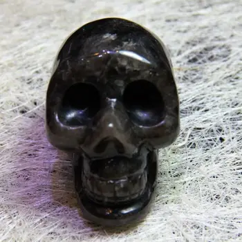PRÍRODNÉ Údená QUARTZ CRYSTAL ROCK Vyrezávané Crystal Skull Krištáľovo Liečenie