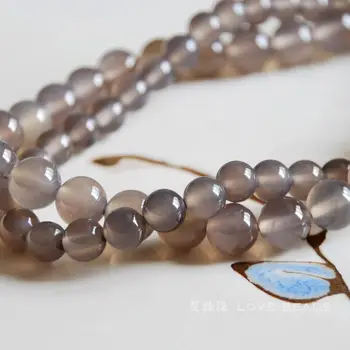 Prírodný 4-14 mm sivý kameň kolo voľné korálky DIY náhrdelník náramok earing šperky robiť plavidlá zistenia ručné materiálov