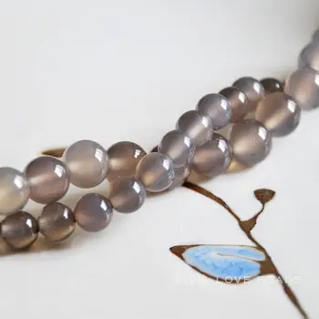 Prírodný 4-14 mm sivý kameň kolo voľné korálky DIY náhrdelník náramok earing šperky robiť plavidlá zistenia ručné materiálov