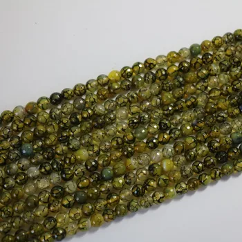 Prírodný kameň carnelian onyx Žltá Dračie Žily agat 6 mm 8 mm 10 mm 12 mm tvárou Kolo Voľné Korálky šperky zistenia 15 palcov A11