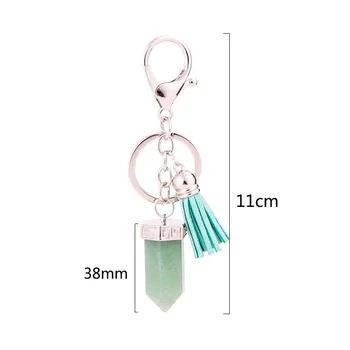 Prírodný kameň, kremeň, Fialová crystal keychain opal Velvet strapec krúžok Pre Ženy, Dievča Taška Keychain Ručne vyrobené šperky Hot Predaj